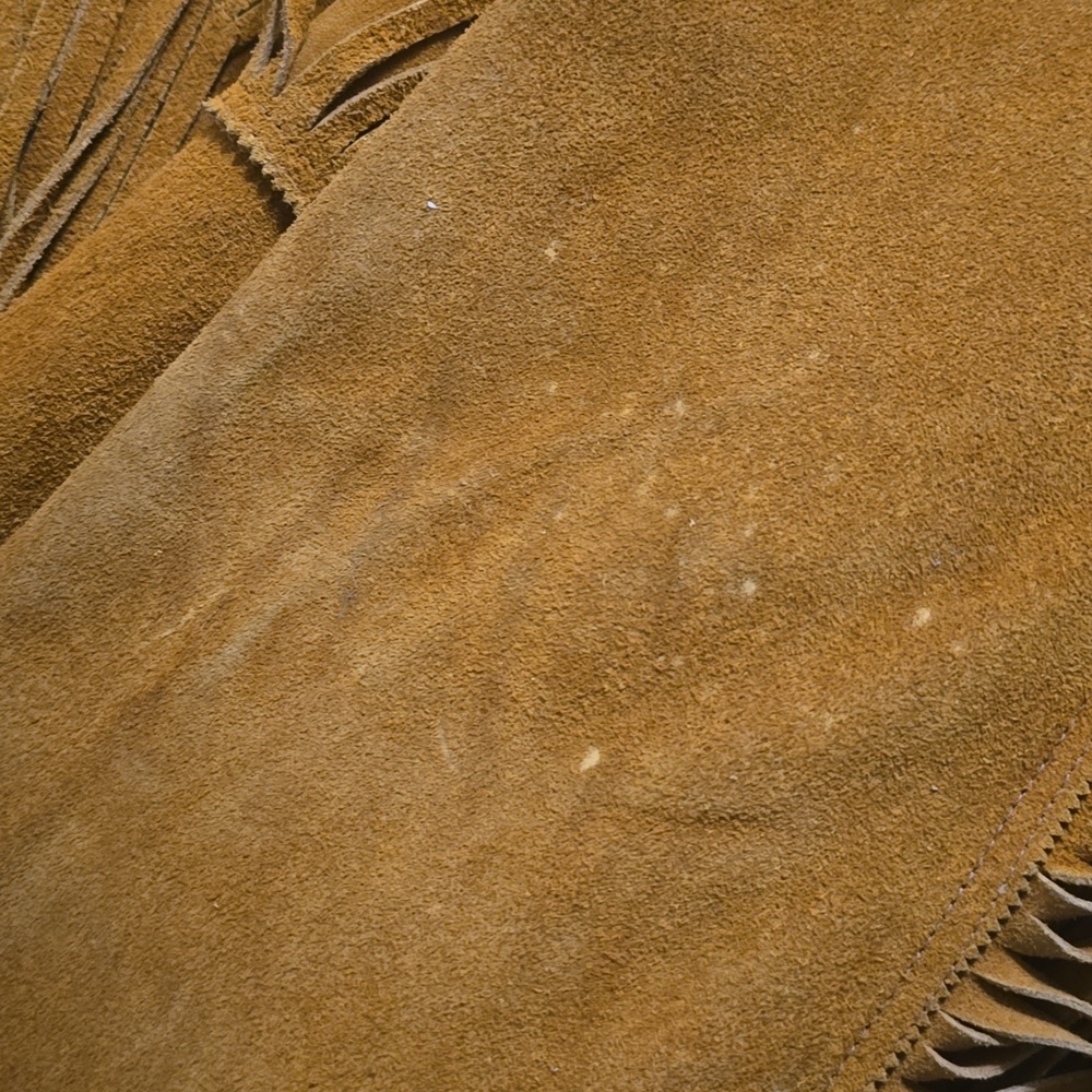 VINTAGE Men’s Fringe Suede Jacket - Burnt Orange Brown Sz‎ L / XL - Picture 13 of 14